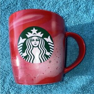 Starbucks Red and Pink Swirl Mug